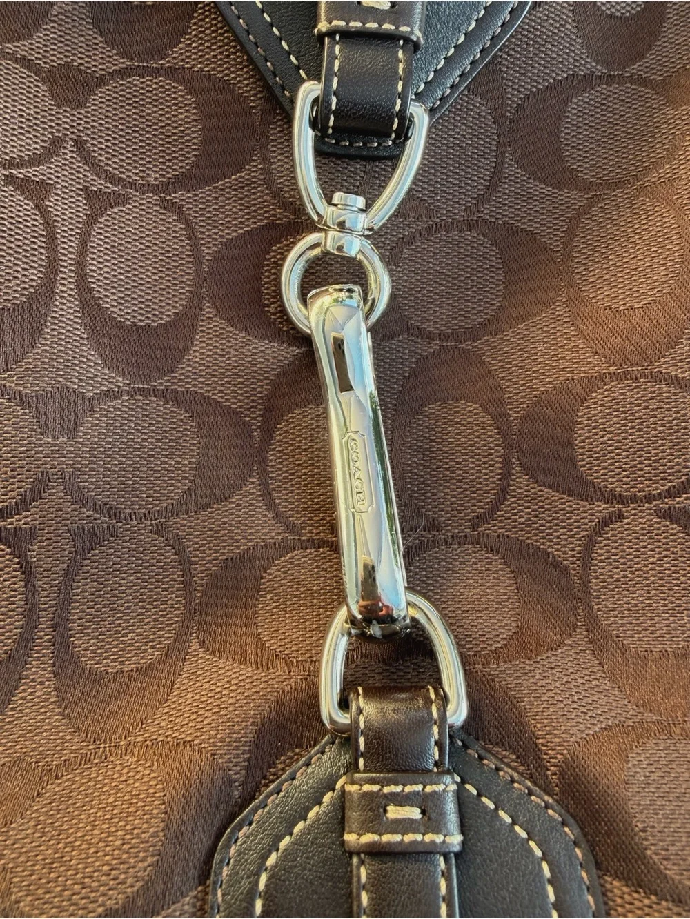 Vintage 2005 Coach Brown Signature Canvas Hobo Bag